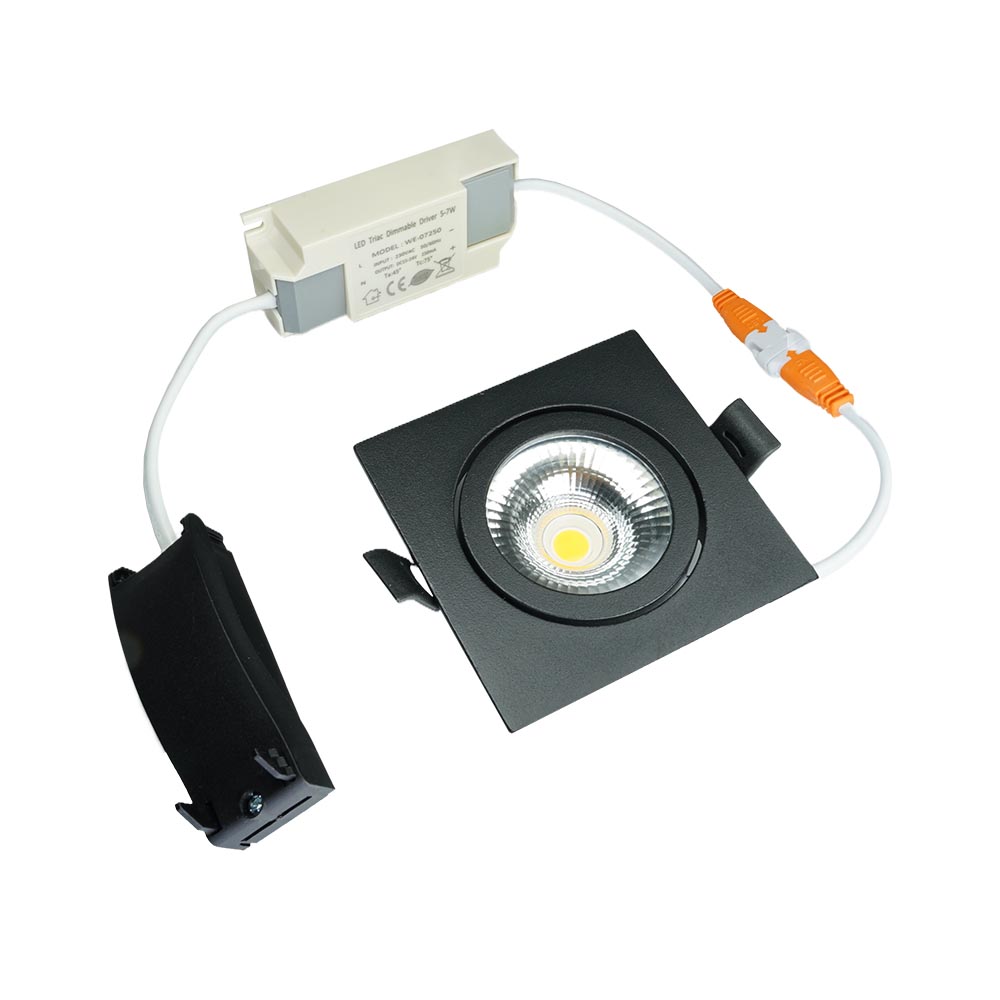Miniatuur van LED Republic waterdichte inbouwspot vierkant zwart 5W 450lm 2000K-3000K DTW incl. driver IP65 zaagmaat Ø75mm - diameter 85mm