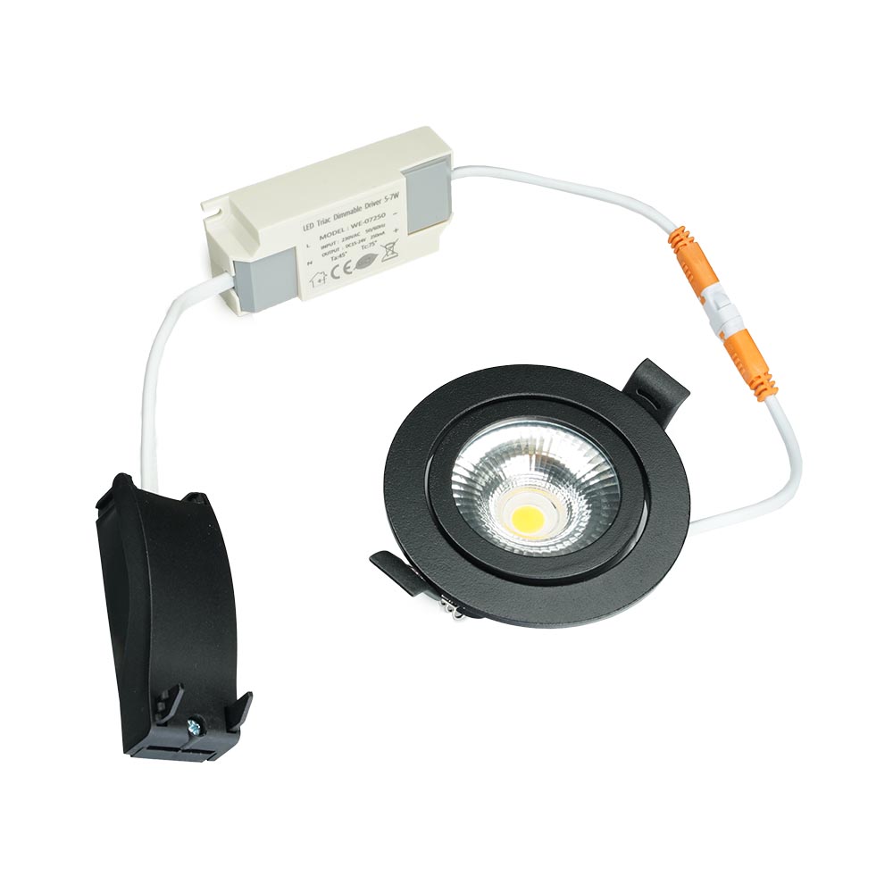 Miniatuur van LED Republic waterdichte inbouwspot rond zwart 5W 450lm 2000K-3000K DTW incl. driver IP65 zaagmaat Ø75mm - diameter 85mm