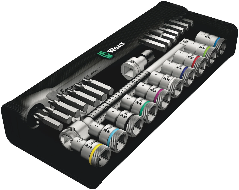 Miniatuur van Wera bitset dopsleutelset in etui Zyklop Speed-ratelset 1/2" metrisch - 28-delig (05004078001)