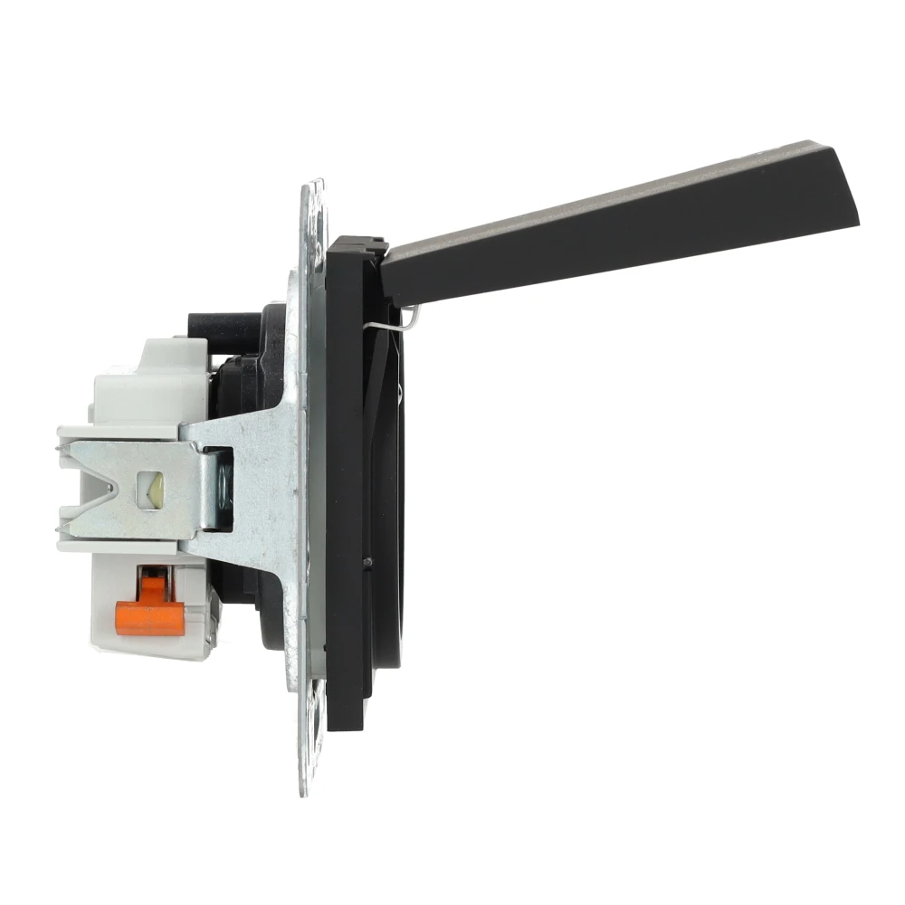Miniatuur van Gira stopcontact met aardingspen CEBEC en klapdeksel - systeem 55 zwart mat (4488005)