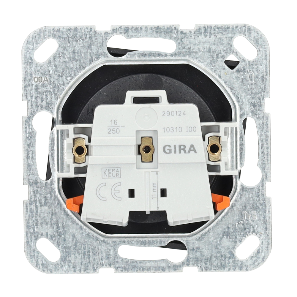Miniatuur van Gira stopcontact zonder randaarde 2-polig - systeem 55 zwart mat (4480005)