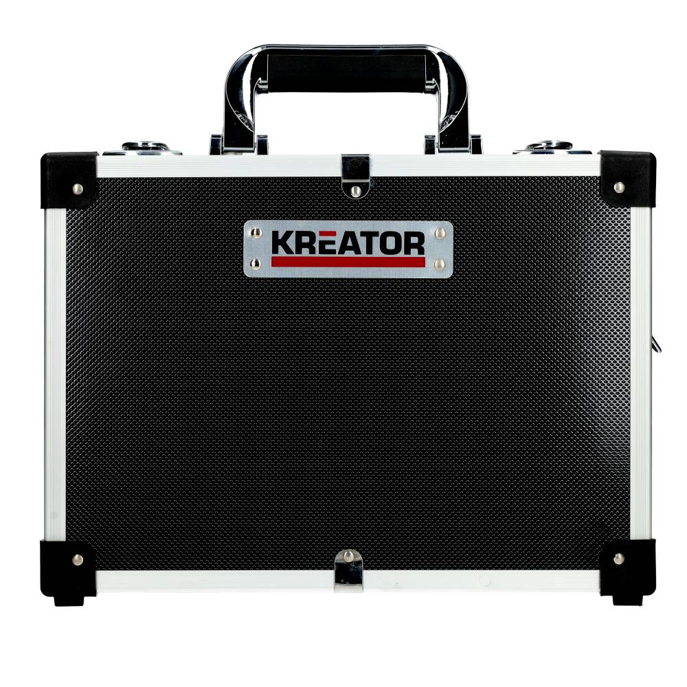 Kreator aluminium koffer met sloten en schouderriem 320x230x160mm - zwart (KRT640106B)