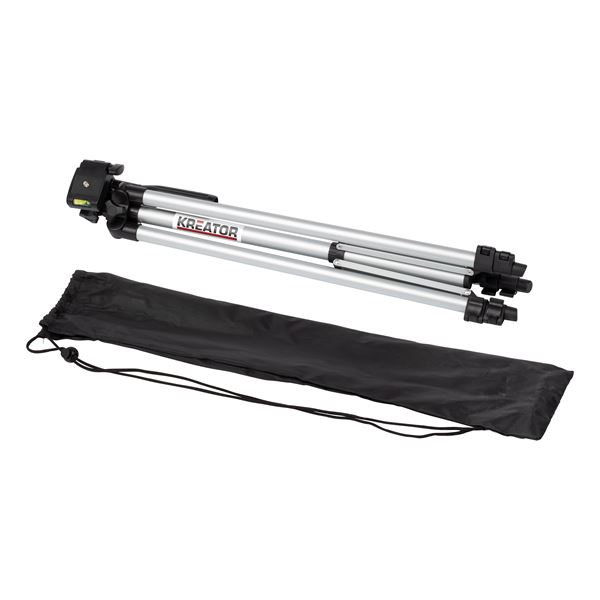 Kreator opklapbaar aluminium statief met waterpas 50-152cm met foudraal (KRT706900)