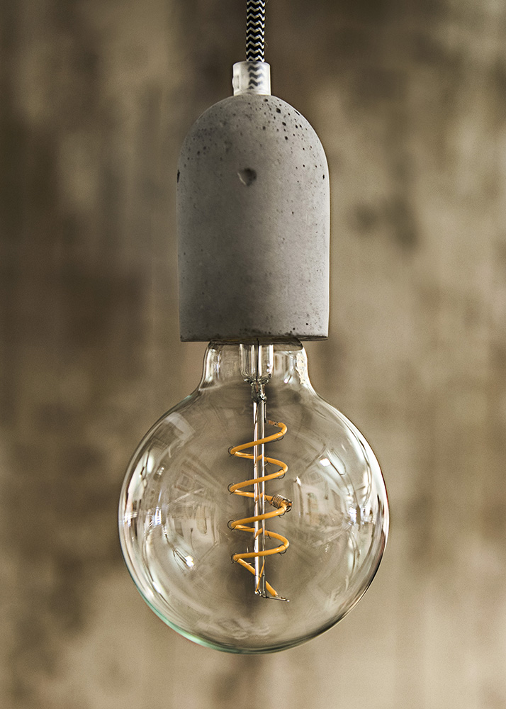Miniatuur van Bailey hanglamp Bern E27 met 1,5 meter textielsnoer - beton (141473)