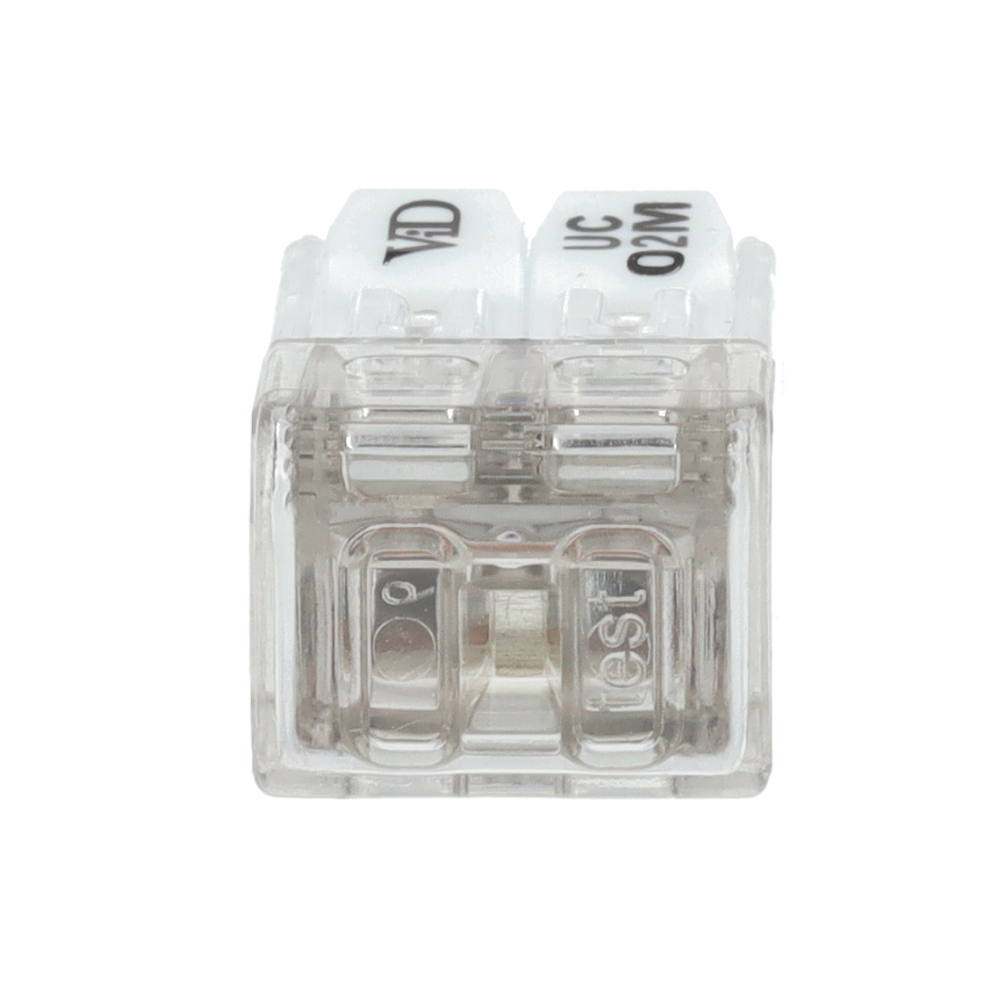 EMhub mini lasklem met hendel 2-voudig wit per 100 stuks