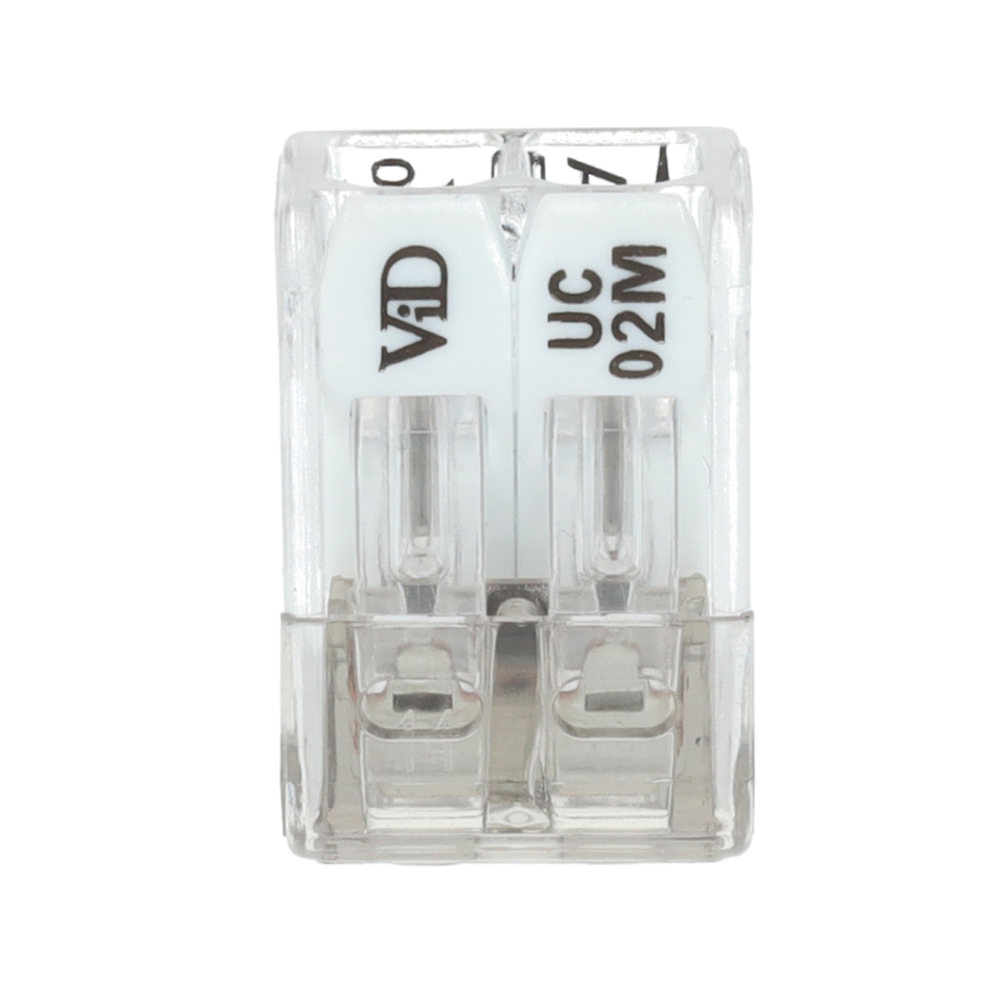 EMhub mini lasklem met hendel 2-voudig wit per 100 stuks