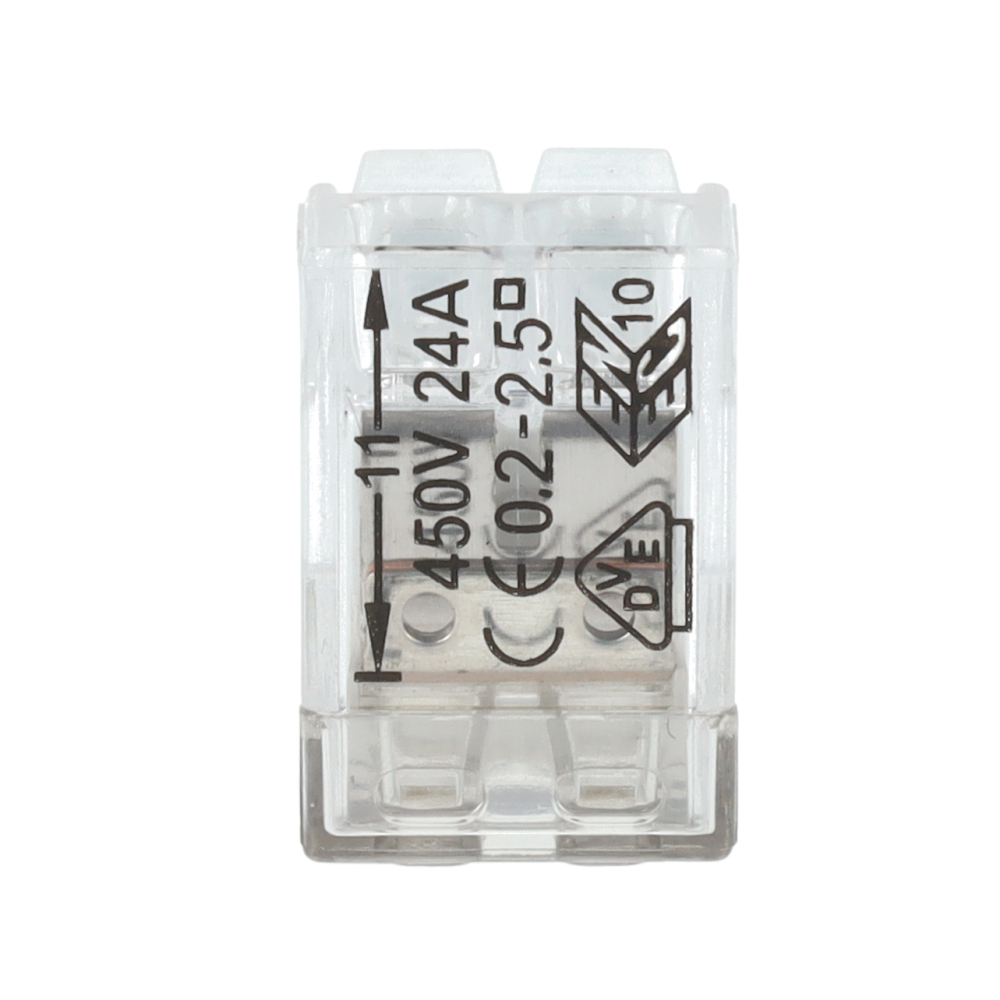 EMhub mini lasklem met hendel 2-voudig wit per 100 stuks