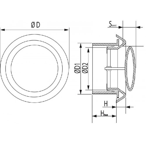 WEHA ventielrooster afsluitbaar met hoge montagebus en klemring Ø100mm - wit (20201009)
