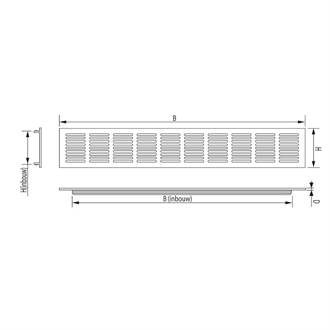 Miniatuur van WEHA ventilatiestrip 400x80mm - aluminium (28614008)