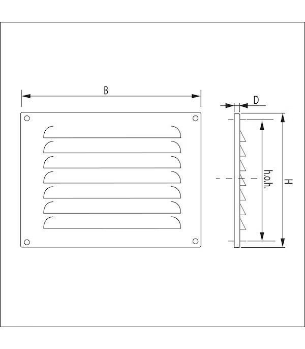 Miniatuur van WEHA schoepenrooster opbouw, aluminium 215x150mm - wit (24012115 W)