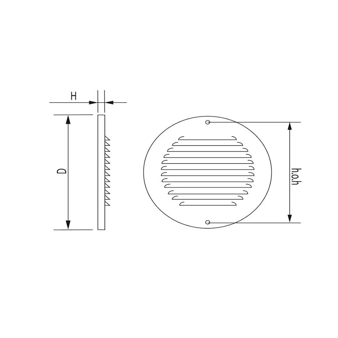 Miniatuur van WEHA schoepenrooster aluminium Ø150mm - zwart (2401R150 ZW)