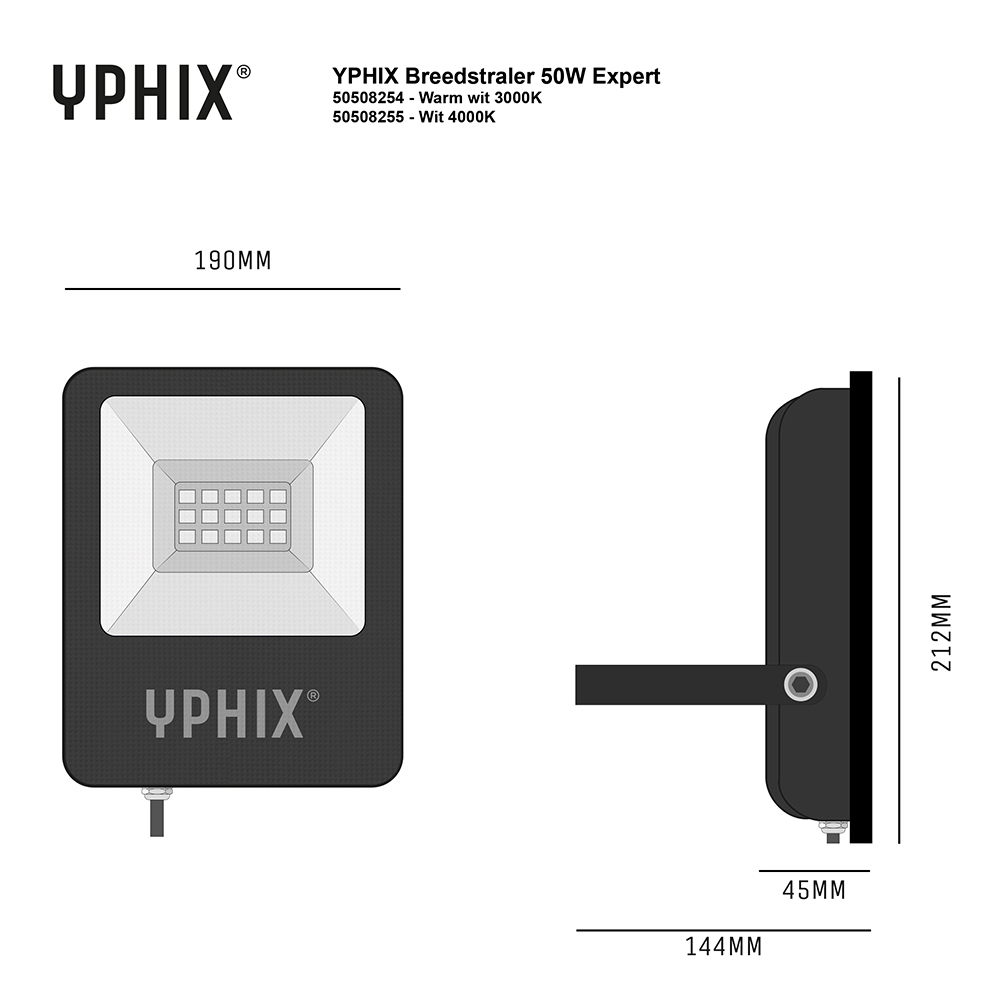Miniatuur van Yphix LED schijnwerper 50W 7.000lm koel wit 4000K IP65 (50508255)