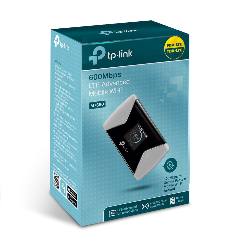 Miniatuur van TP-LINK M7650 mobiele router/gateway 4G voor mobiele netwerken 600mbps (M7650)