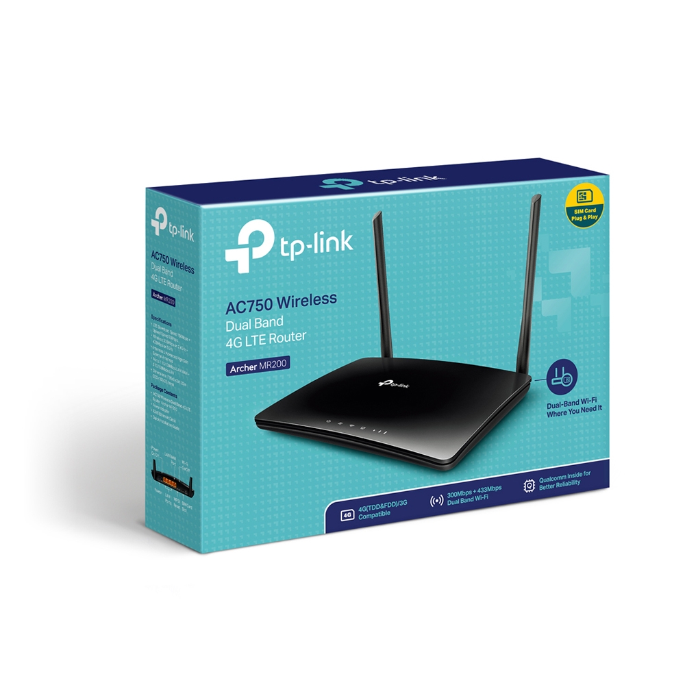 TP-LINK Archer AC1200 WiFi router 300Mbps op 2.4GHz-band + 867Mbps op 5GHz-band (Archer M400)