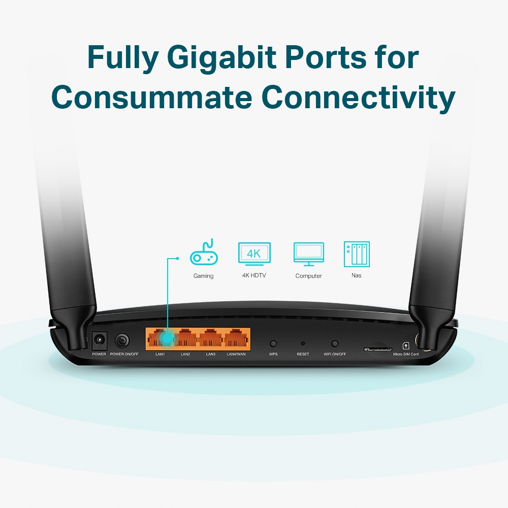 TP-LINK Archer MR600 WiFi router 4G+ 300Mbps op 2.4GHz-band + 867Mbps op 5GHz-band (Archer MR600)