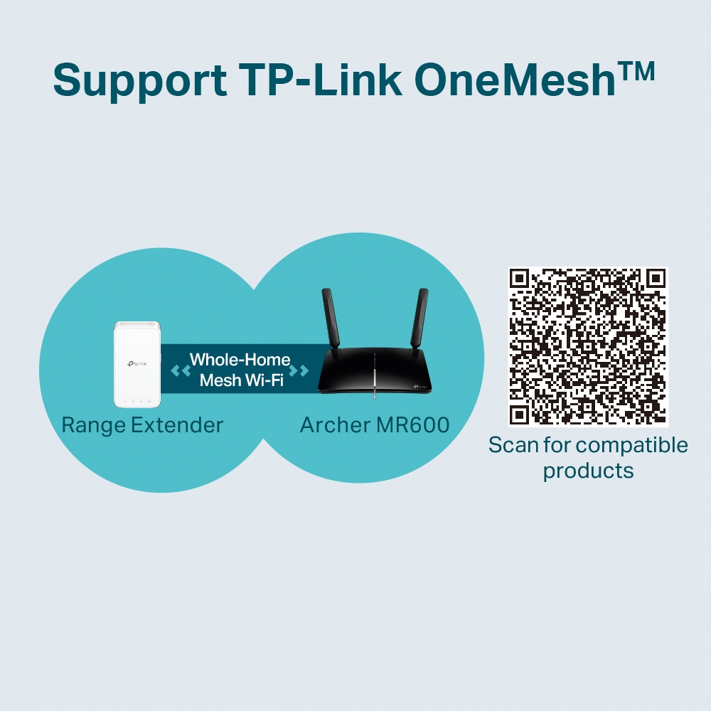 TP-LINK Archer MR600 WiFi router 4G+ 300Mbps op 2.4GHz-band + 867Mbps op 5GHz-band (Archer MR600)