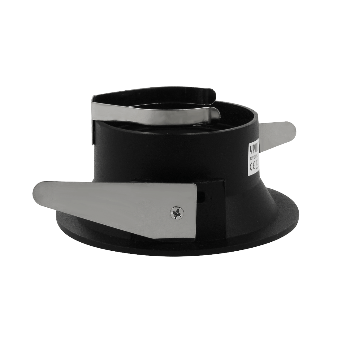 Miniatuur van Yphix inbouwspot rond vast zwart GU10 zaagmaat Ø70mm - diameter 82mm - verdiept met bladveren (50114477)