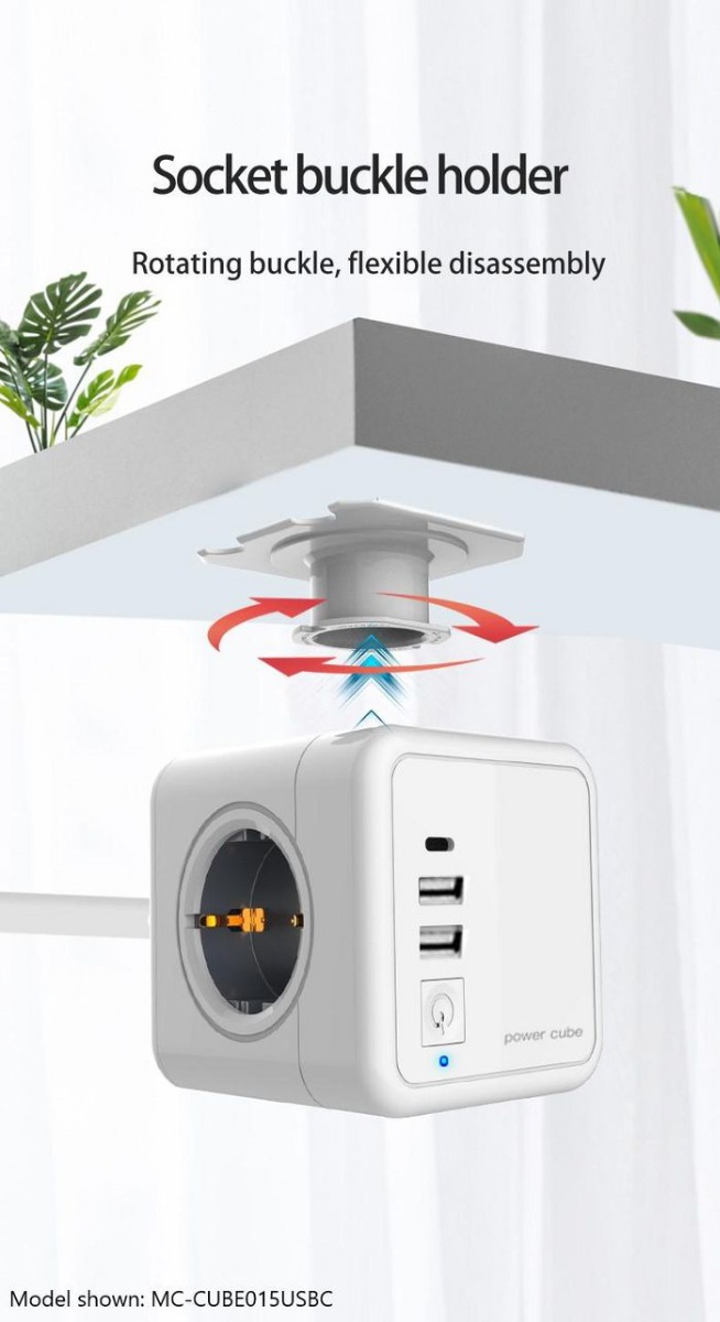 Miniatuur van Microconnect Powercube 5-voudig met randaarde 1,5 meter - wit (MC-CUBE015)