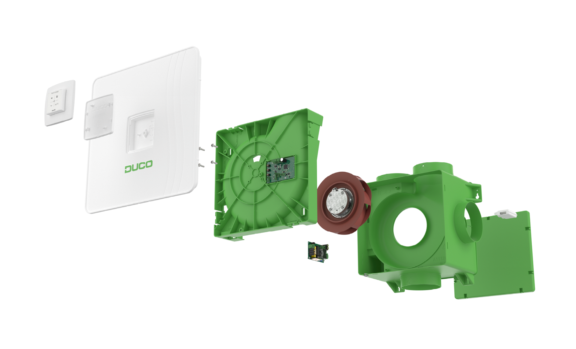 Miniatuur van Duco Ducobox Reno mechanische ventilatie unit met perilex aansluitsnoer 325 m3/h (0000-4805)