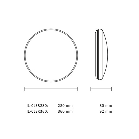 Miniatuur van INTERLight LED plafonniere met sensor 12W Ø280 1020lm 3000-4000-5700K IP64 (IL-CLSR280