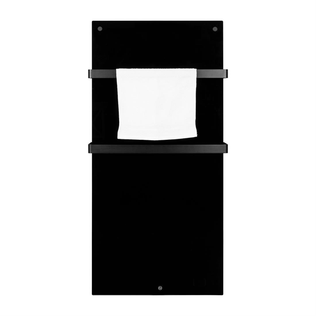 Eurom Sani 800 badkamer infrarood verwarming 800W met handdoekbeugels, WiFi en app - zwart (350395)