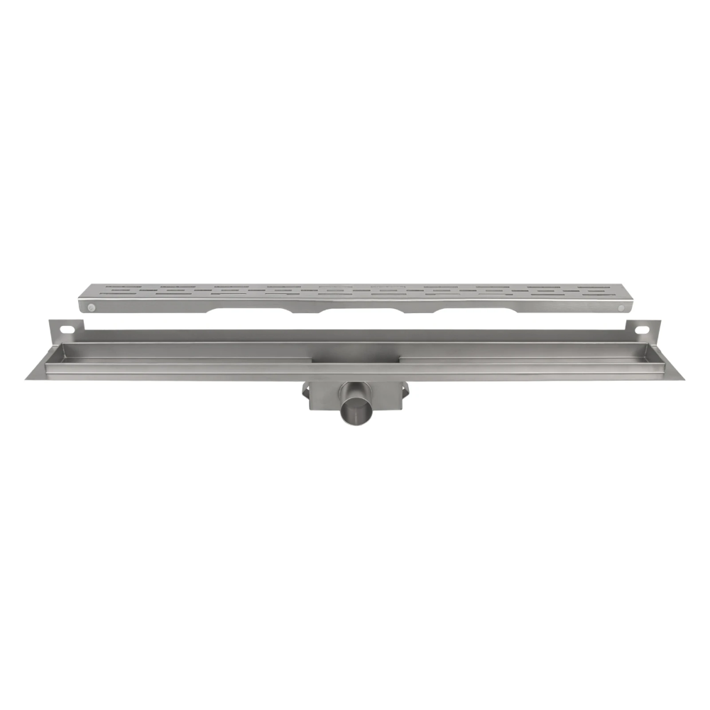 Miniatuur van Differnz douchegoot muur geborsteld RVS met flens 70x70x700mm - mat chroom (33.111.08)