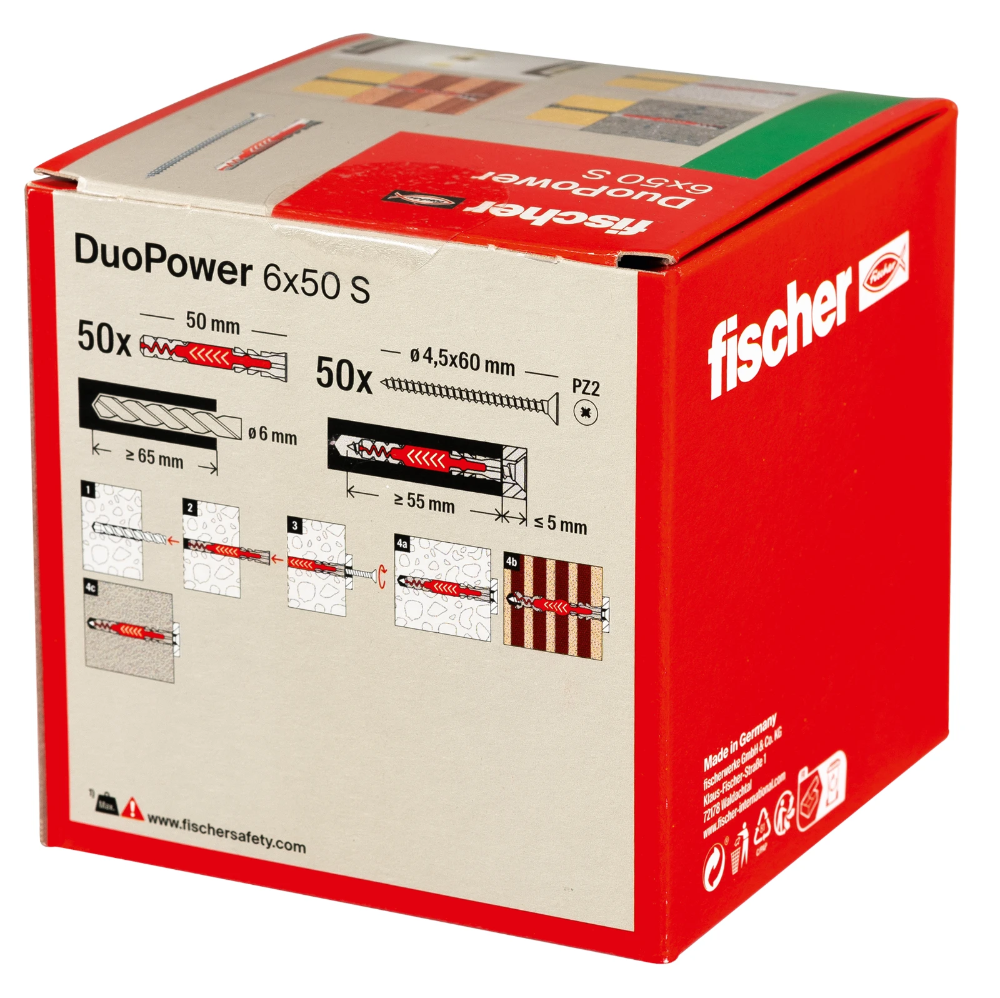 Miniatuur van Fischer DuoPower 6x50 met schroef - 50 stuks (538255)