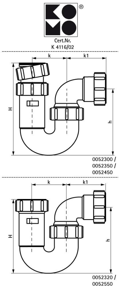 Miniatuur van McAlpine buissifon PP model S 1 1/4"x32mm - wit (0052300)
