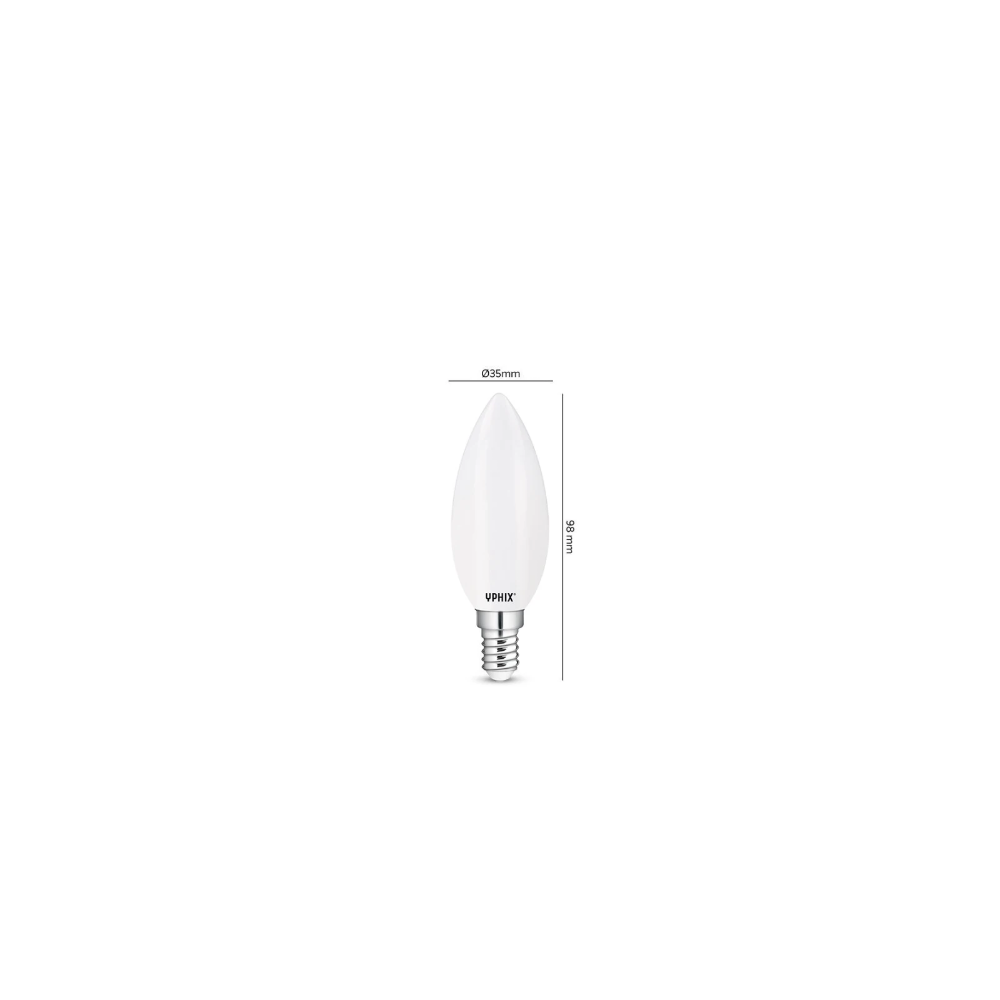 Miniatuur van Yphix LED lamp filament mat kaars E14 4.2W 470lm warm wit 2700K dimbaar (50510613)