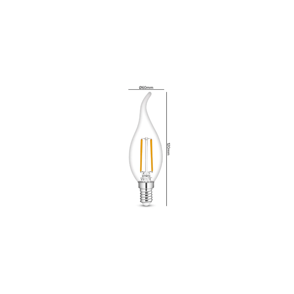 Miniatuur van Yphix LED lamp filament helder kaars E14 2.5W 245lm warm wit 2700K (50510611)