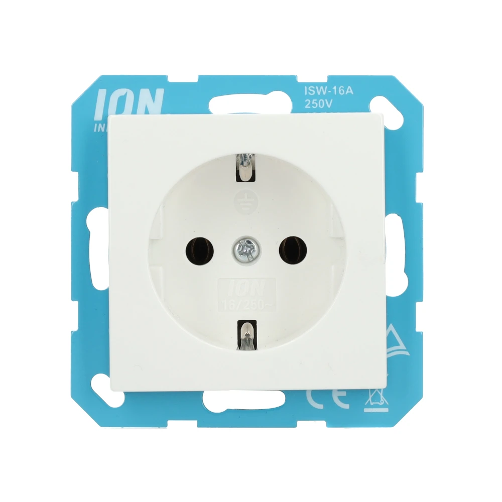 ION industries stopcontact met randaarde - E1 alpin wit glanzend (10.302.014)