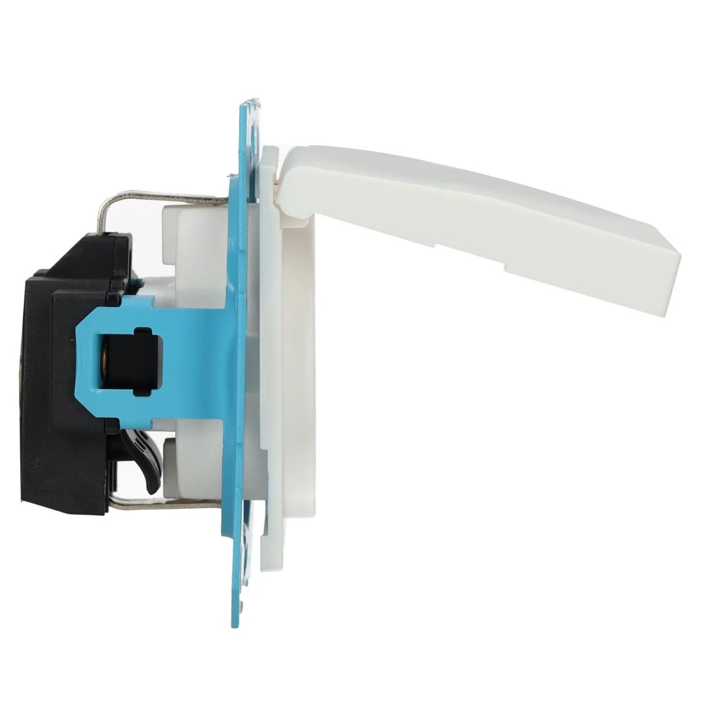 Miniatuur van ION industries stopcontact met randaarde met klapdeksel en kinderbeveiliging - E1 alpin wit mat (10.302.815)