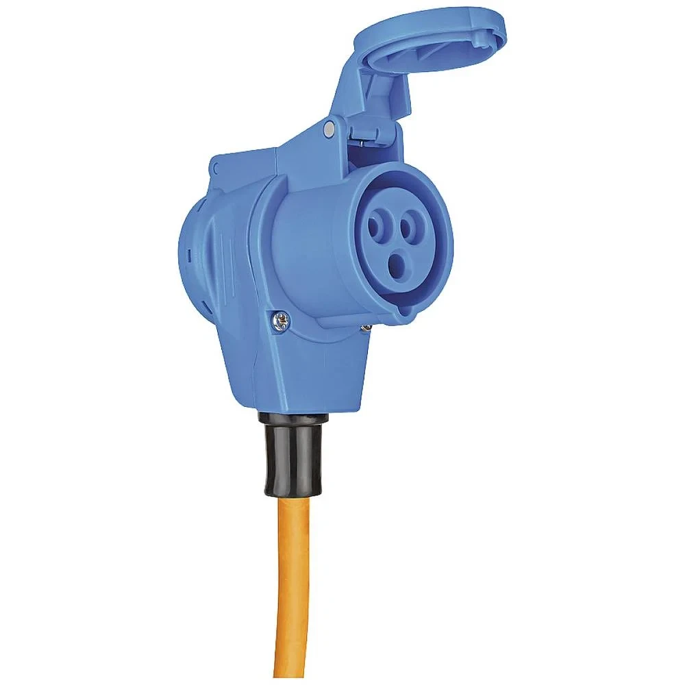 Miniatuur van BRENNENSTUHL camping verlengkabel 16A 3-polig 230V CEE stekker en hoekkoppeling inclusief combi-stopcontact 3 meter - oranje IP44 (1167650503)