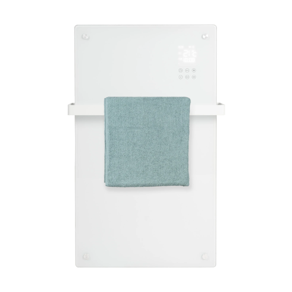 Eurom alutherm sani verre convectorkachel voor badkamer 1200W met wifi en app - wit (361254)
