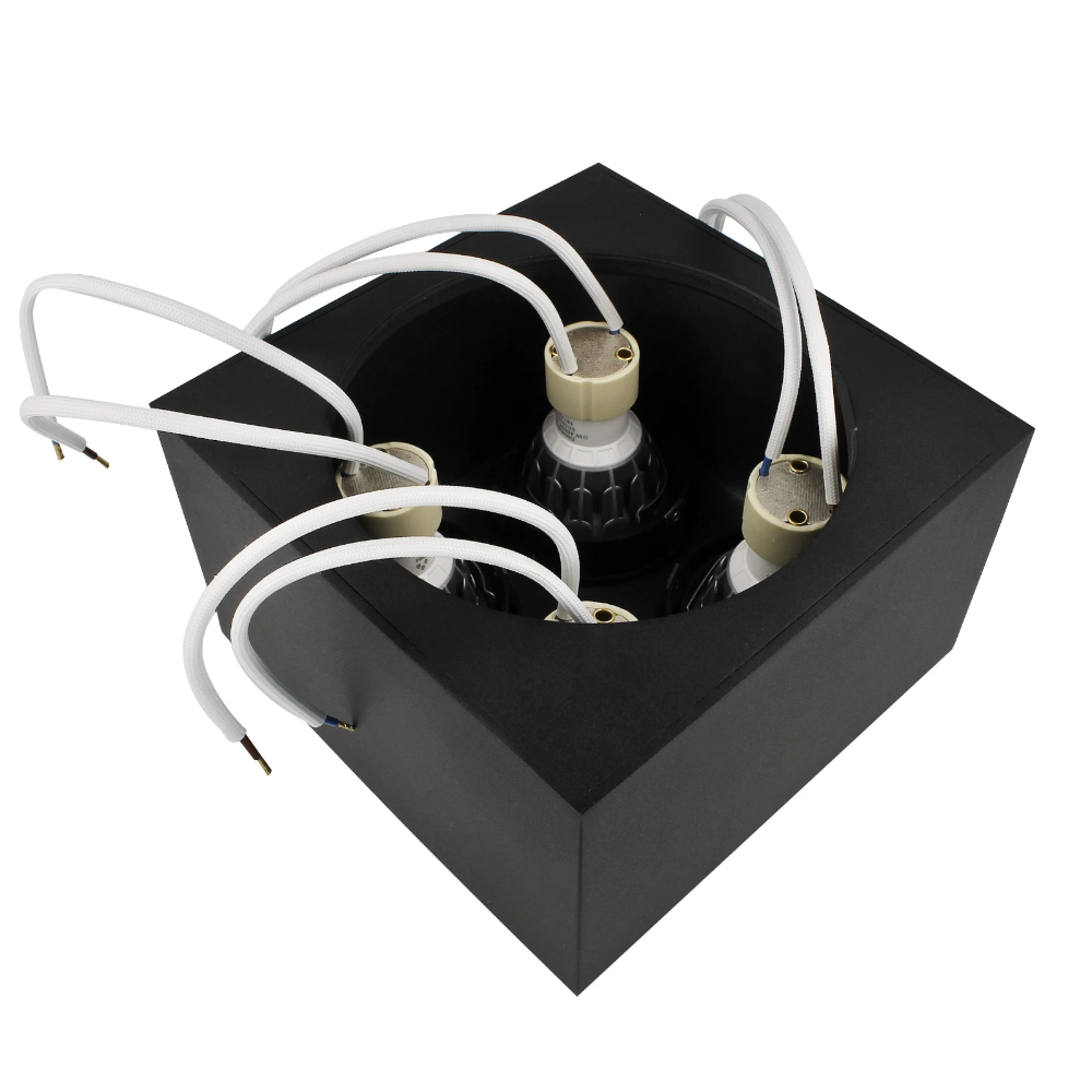 Miniatuur van Yphix opbouwspot kantelbaar carré vierkant zwart GU10 (50114860)