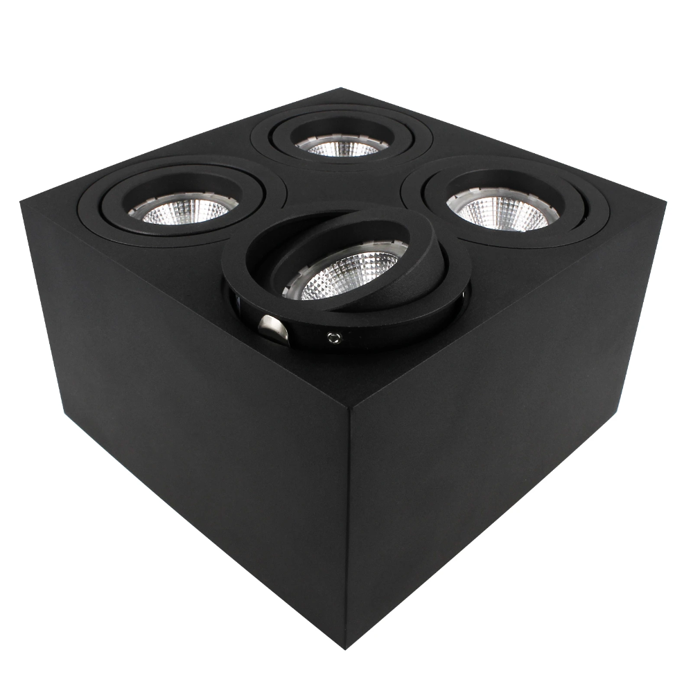 Miniatuur van Yphix opbouwspot kantelbaar carré vierkant zwart GU10 (50114860)