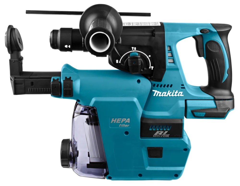 Miniatuur van Makita accu combihamer SDS-plus met snelwisselboorkop 2J incl. stofafzuiging 18V basic body in Mbox (DHR243ZJW)