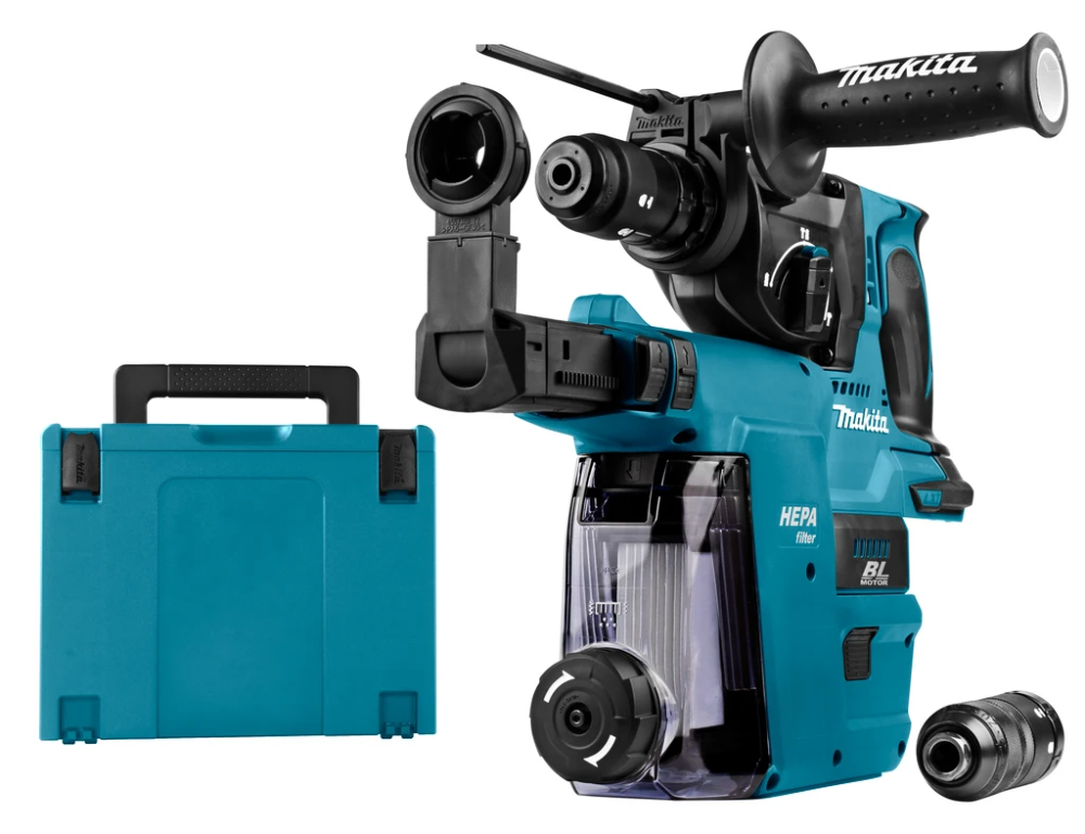Miniatuur van Makita accu combihamer SDS-plus met snelwisselboorkop 2J incl. stofafzuiging 18V basic body in Mbox (DHR243ZJW)