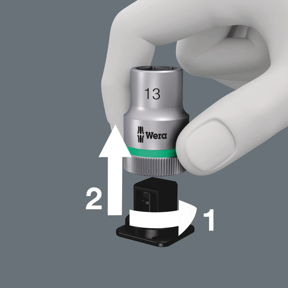 Miniatuur van Wera dopsleutelset metrisch 8100 SB HF 1 zyklop metalen-ratelset 3/8" met vasthoudfunctie - 13‑delig (05003785001)