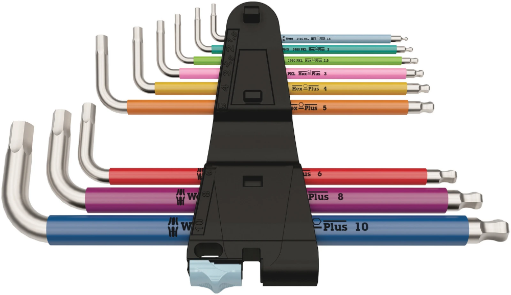 Miniatuur van Wera inbussleutelset stiftsleutel haaks met kogelkop 3950/9 Hex-Plus-Multicolour stainless 1 1,5-10mm - 9-delig (05022669001)