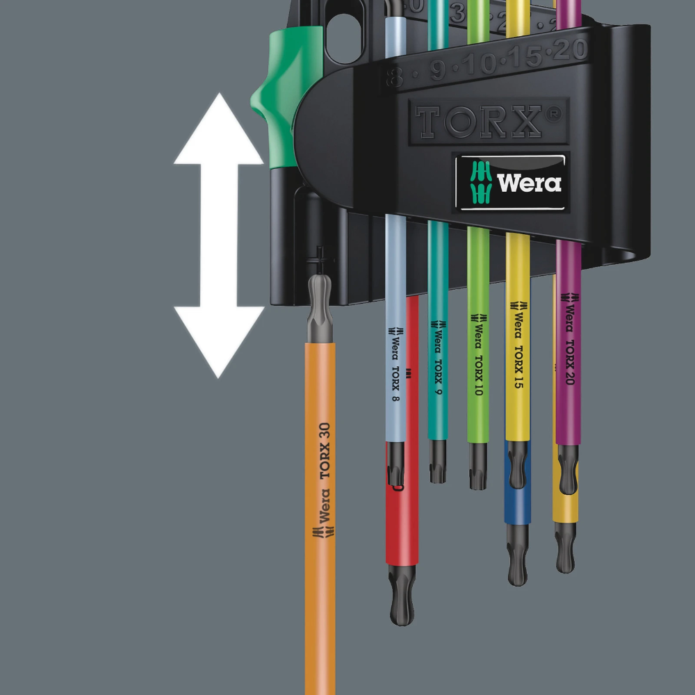 Wera torxsleutelset stiftsleutel haaks 967/9 TX BO multicolour 1 SB TX8-TX40 - 9 delig (05073599001)