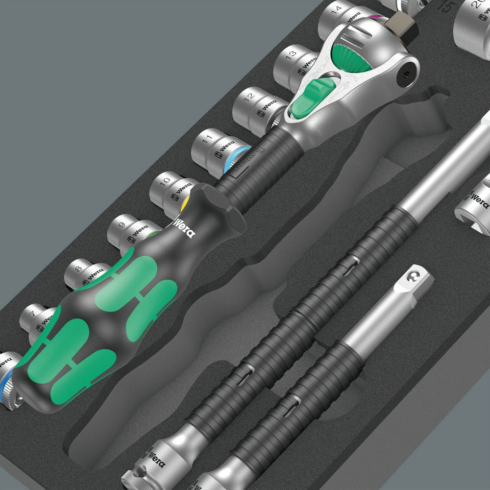 Miniatuur van Wera schuimrubberen inzetstuk met 8000 B Zyklop ratel 3/8" set 1 - 23‑delig (05150111001)