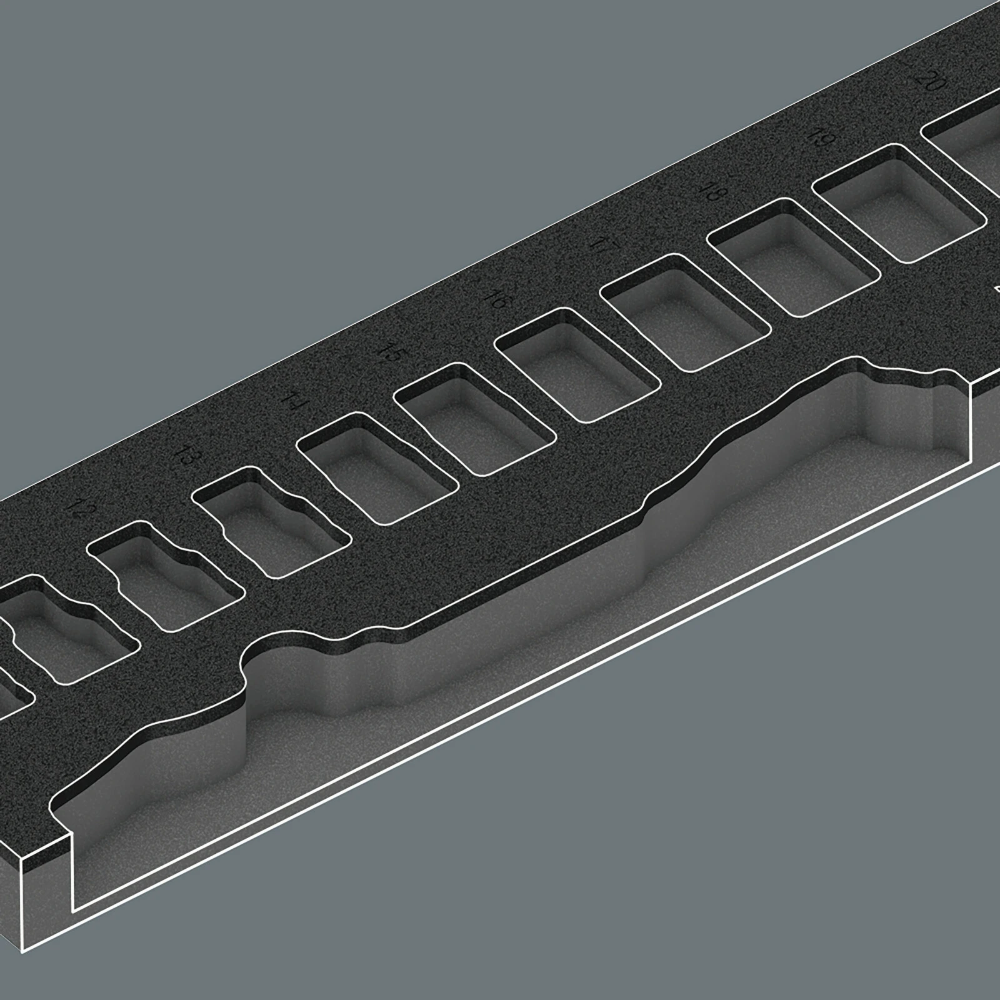 Miniatuur van Wera schuimrubberen inzetstuk met 8000 C Zyklop ratel 1/2" Set 1 - 31‑delig (05150112001)