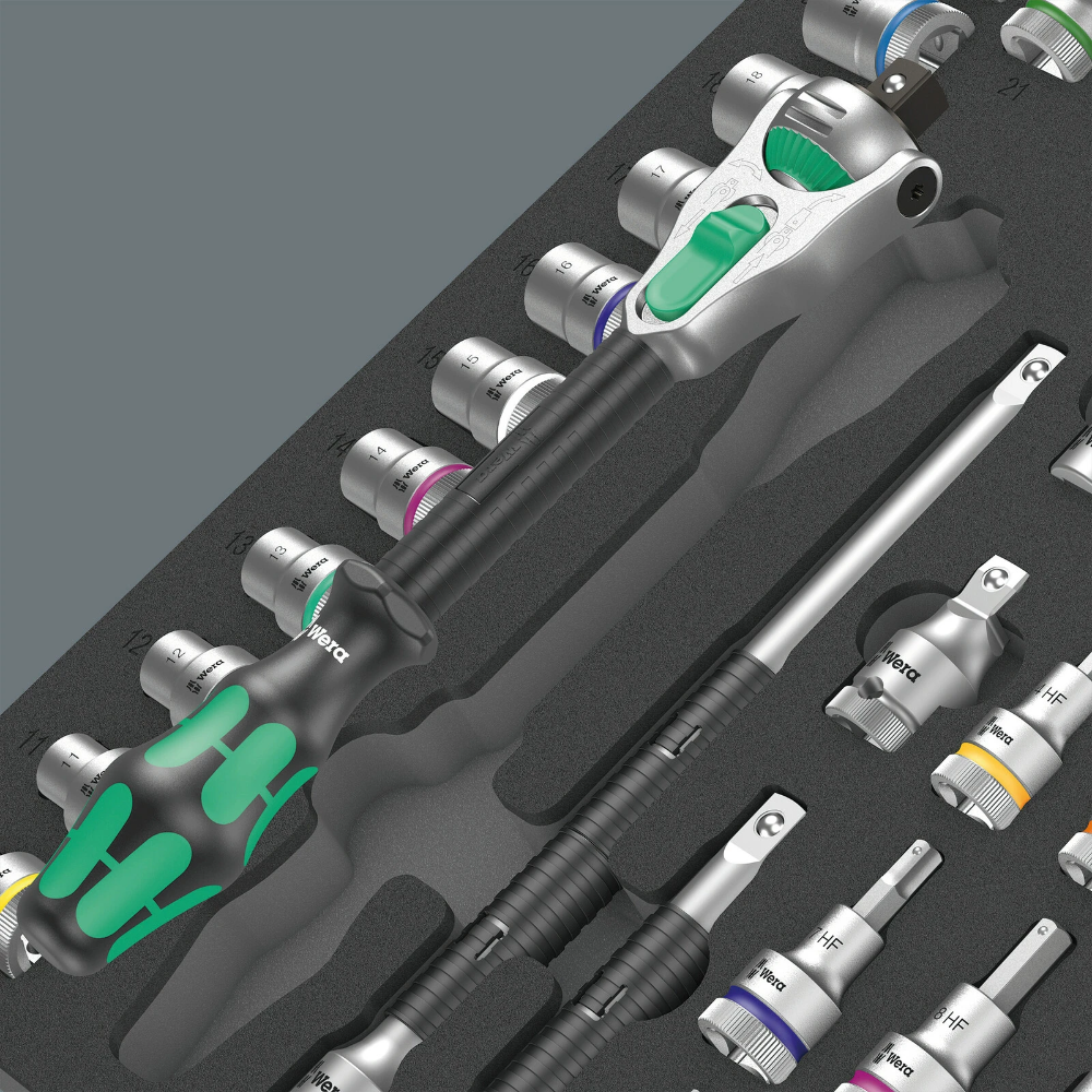 Miniatuur van Wera schuimrubberen inzetstuk met 8000 C Zyklop ratel 1/2" Set 1 - 31‑delig (05150112001)