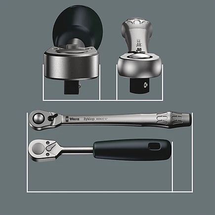 Miniatuur van Wera omkeerbare ratel de Zyklop Metal-ratel Switch 1/2" 8004 C 281mm(05004064001)