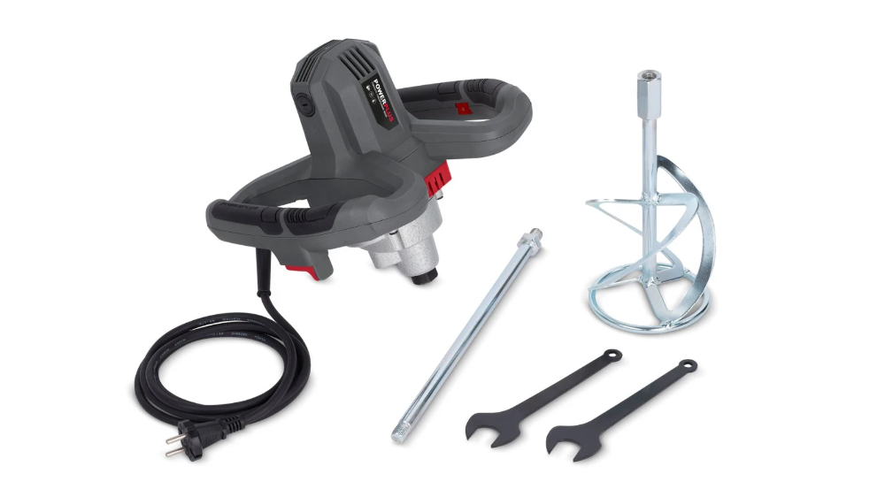 PowerPlus betonmixer verfmixer 230V 1200W 6 snelheden - compleet met mengstaaf (POWE80070)