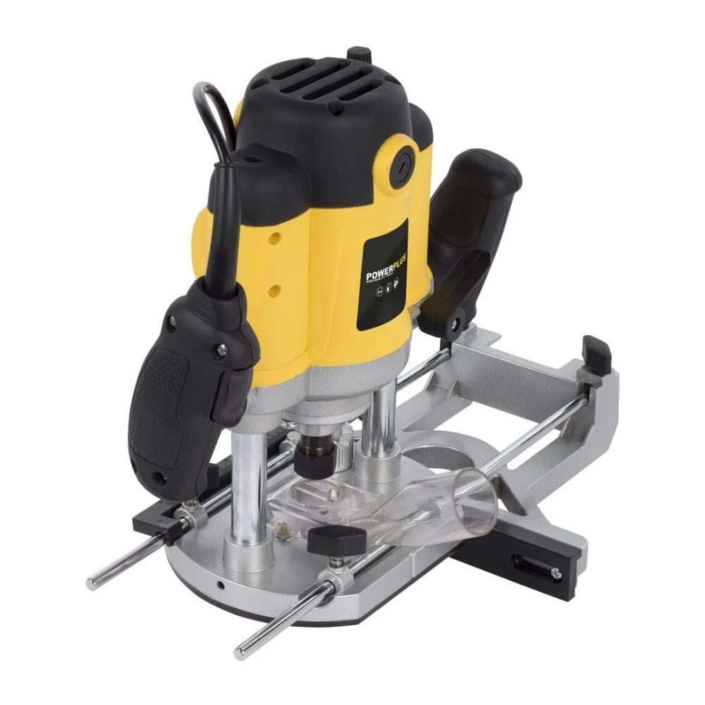 PowerPlus bovenfrees 230V 1500W met fijninstelling - complete set met 12 frezen (POWX093)