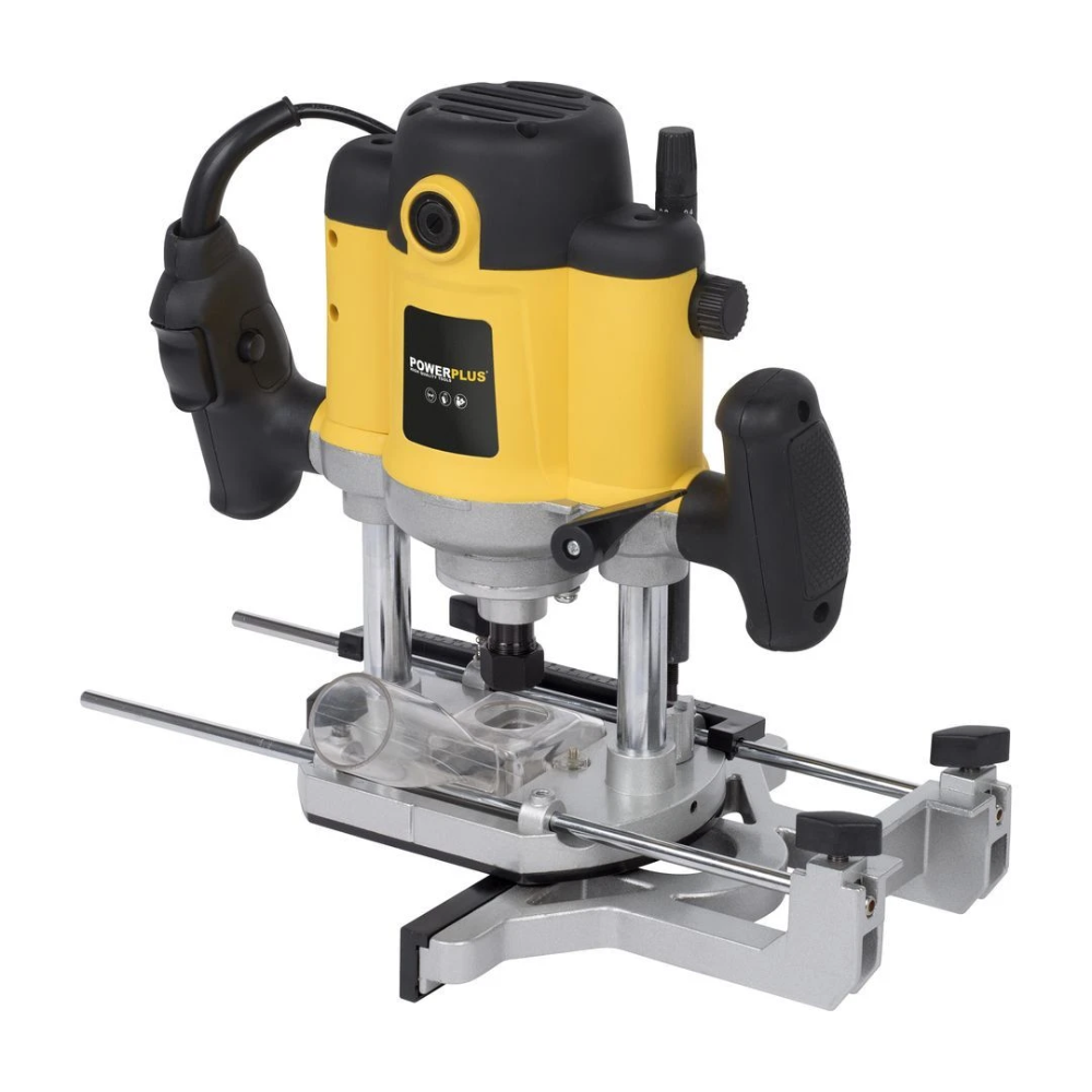 PowerPlus bovenfrees 230V 1500W met fijninstelling - complete set met 12 frezen (POWX093)