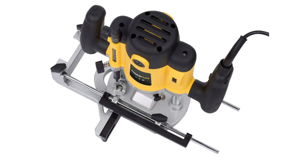 PowerPlus bovenfrees 230V 1500W met fijninstelling - complete set met 12 frezen (POWX093)