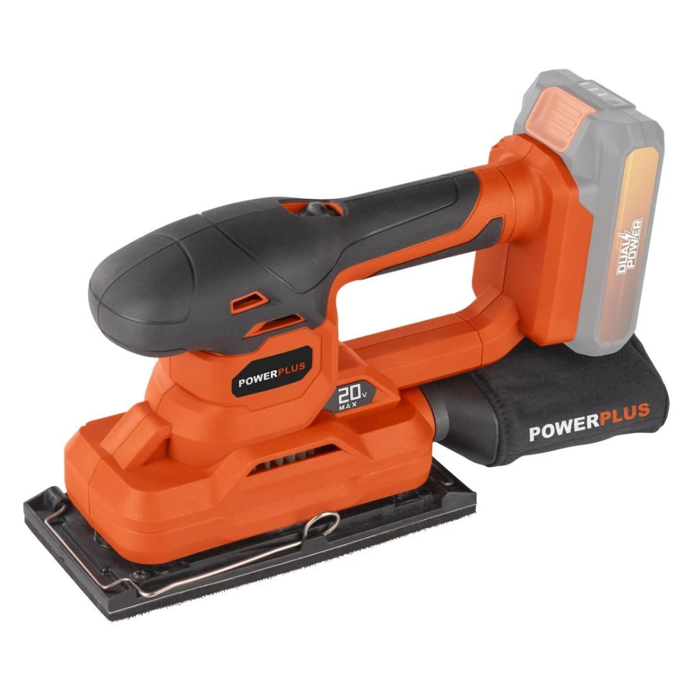 PowerPlus accu vlakschuurmachine 20V Dual Power basic body 90x187mm (POWDP50300)
